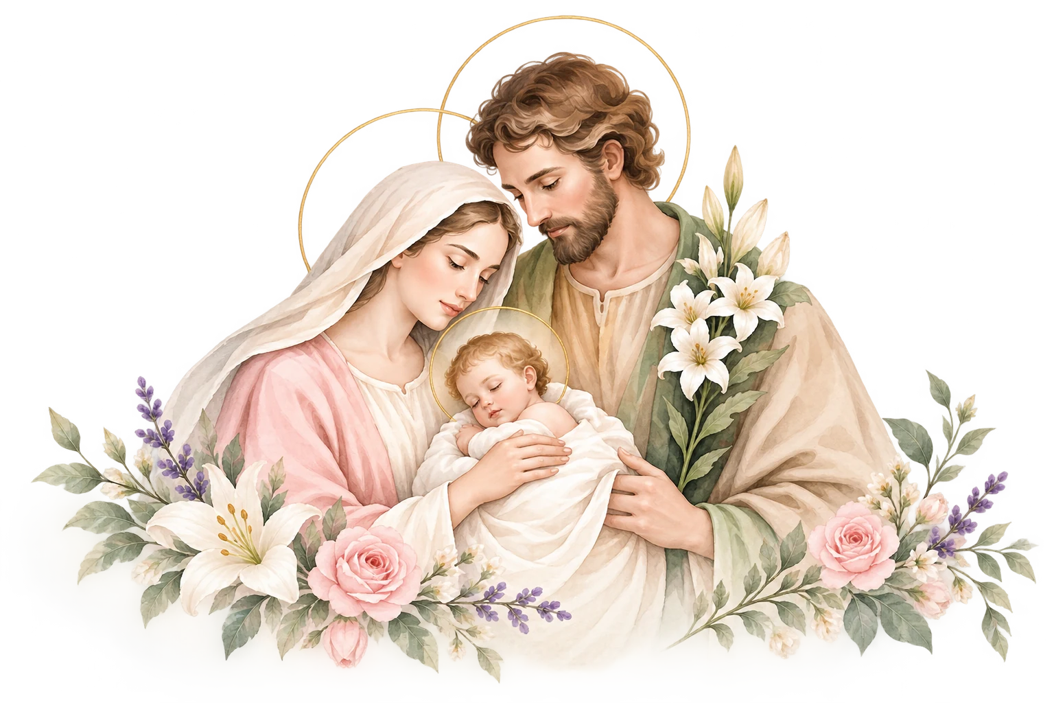 Aquarelle de la Sainte Famille